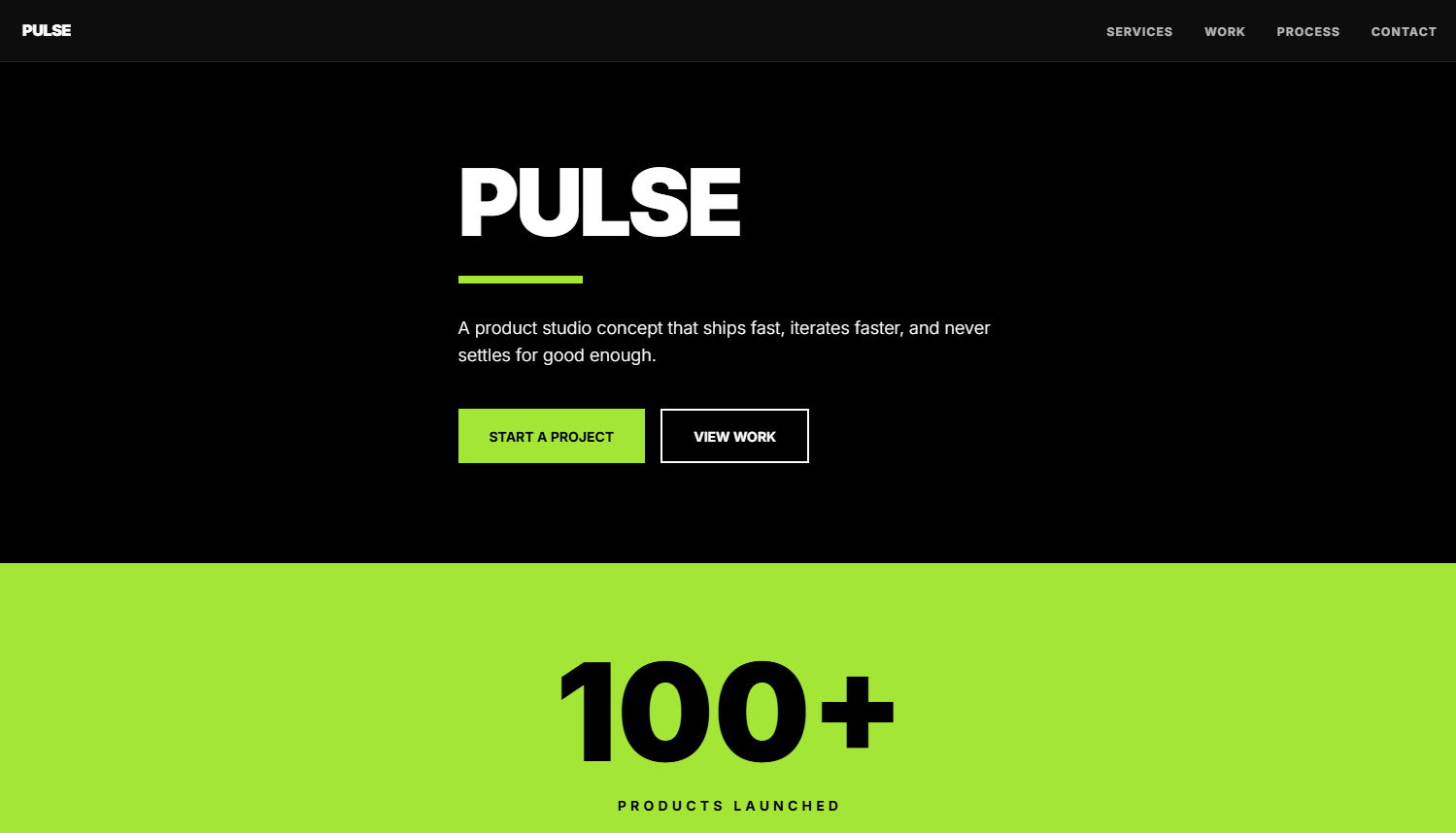 Landing page Product Studio